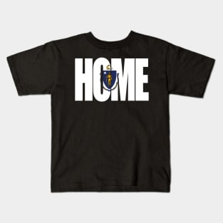 Massachusetts Home - State Flag Kids T-Shirt